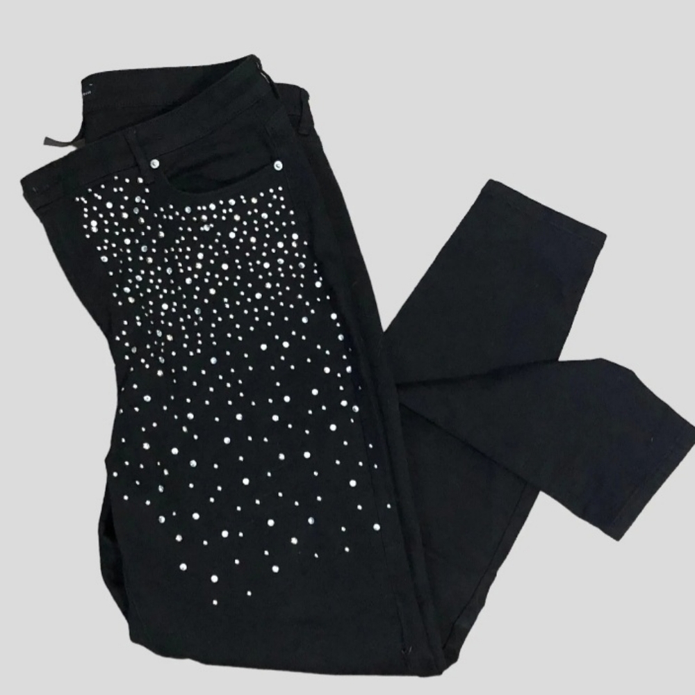 COPY - Womens Fashion To Figure Black Studded Curvy Plus Size Jeans Size 18 NEW